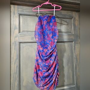 Floral Mesh Overlay Dress